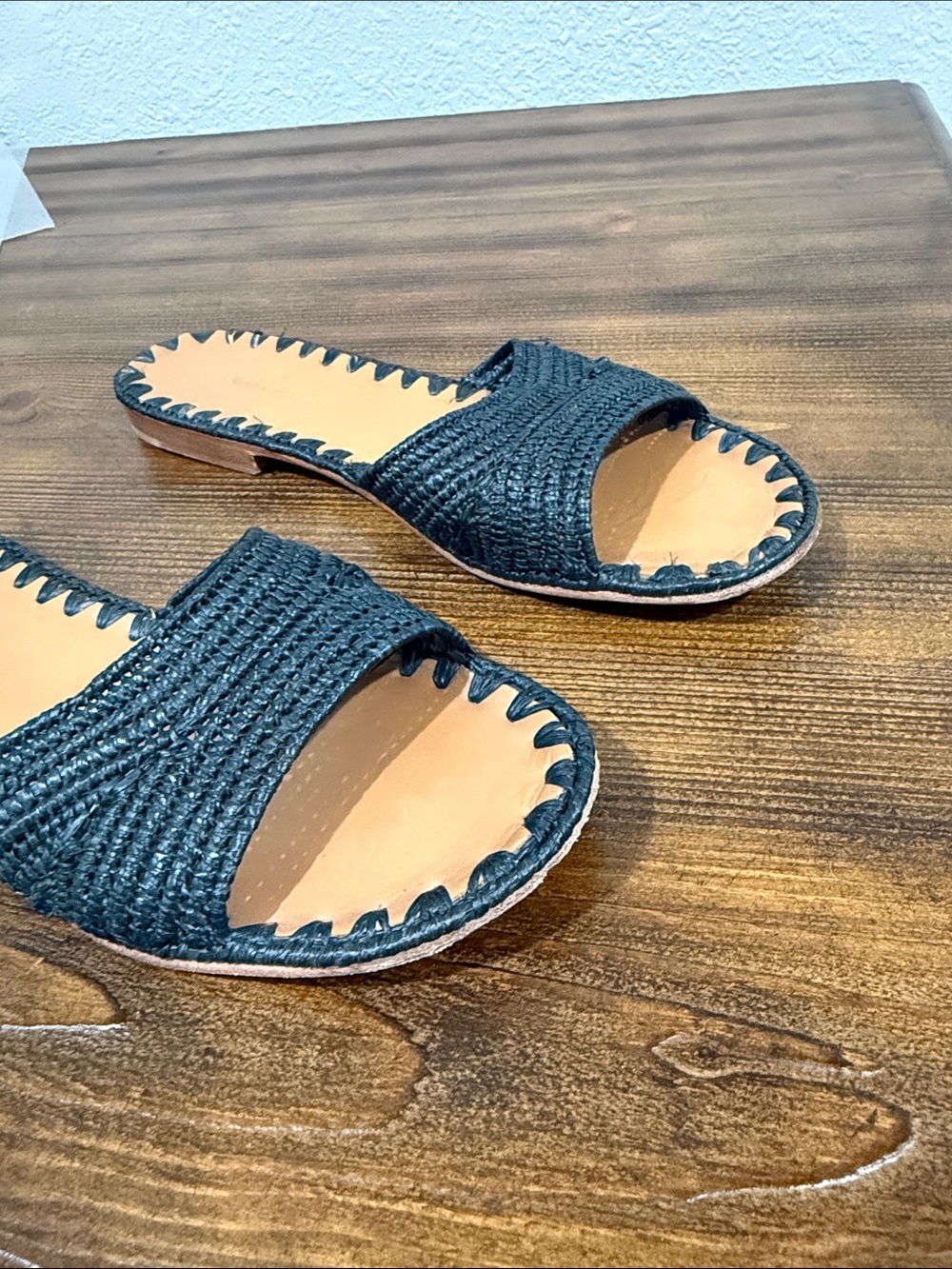 Carrie Forbes Fati Black Woven Raffia Sandal Size 39 - Picture 5 of 11
